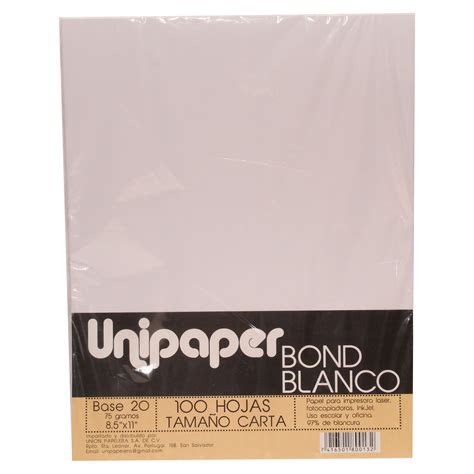 Comprar Papel Bond Blanco B20 Tamano Carta 100 Hojas Walmart El Salvador