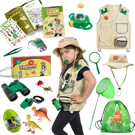 Born Toys Explorer And Safari Costume Vest And Hat Set For Kid Explorer