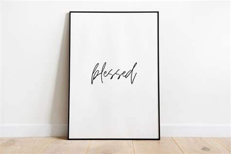 Blessed Calligraphy Art Print Blessed Typography Art Print Etsy