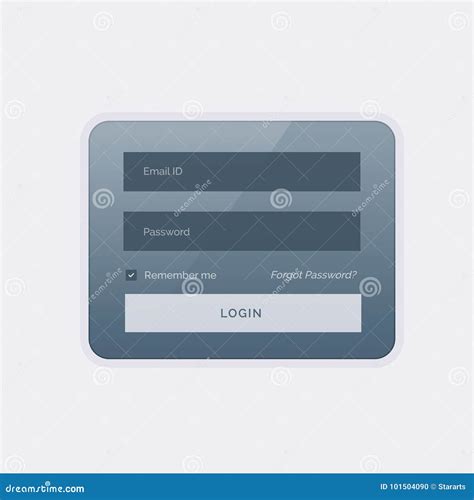 Clean Modern Login Form Ui Template Design Stock Vector Illustration