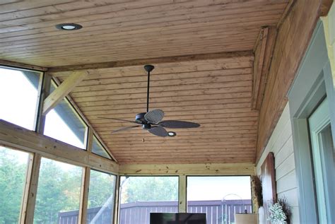 We covered a stucco ceiling with pine wood paneling for a modern home office renovation. Must-see Farmhouse-Inspired Screened Porch Transformation ...