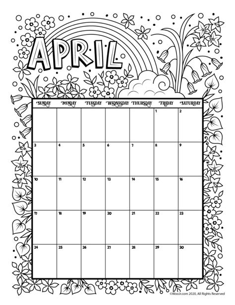 Coloring Page Calendar Olive Maryanna