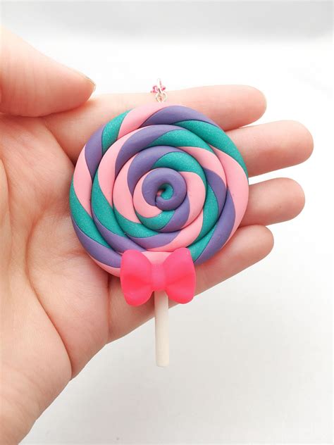 Lollipop Necklace Polymer Clay Lollipop Necklace Food Etsy Canada