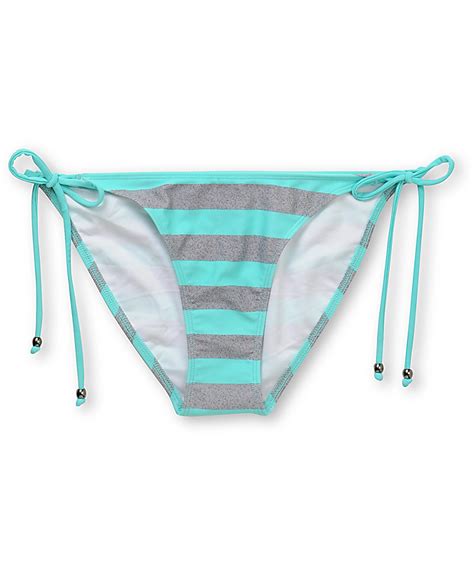 Empyre Henne Turquoise Striped Tieside Bikini Bottom Zumiez