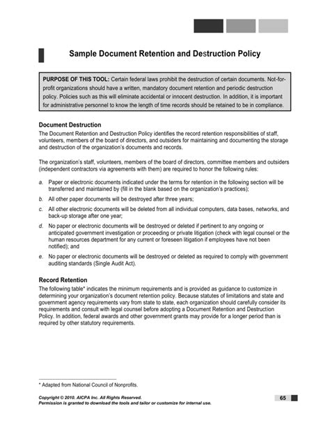 Records Management Policy Template
