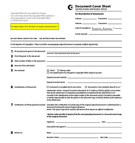 11 Privacy Act Cover Sheet Templates Free Sample