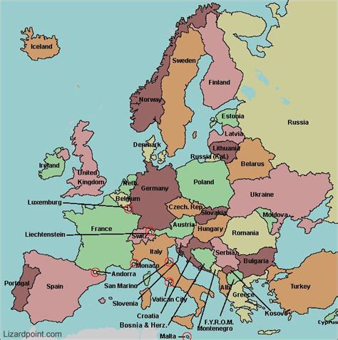 Labeled Map Of Europe Europe Map Europe Quiz Geography