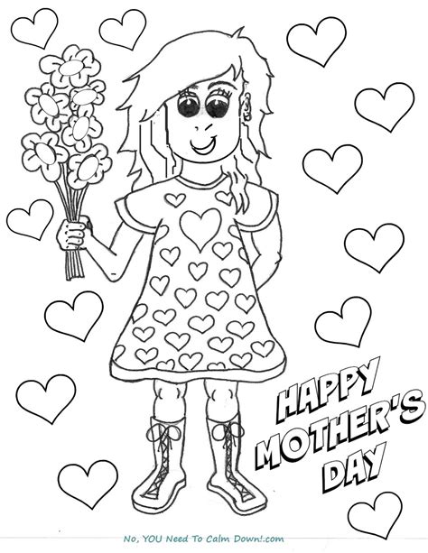Whether you're searching for printable time sheets or an estimate sheet that provides you with space to schedule your work, there are tons of exciting options available online. Girl With Flowers Mother's Day Coloring Page - Free ...