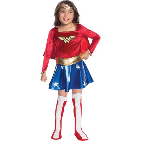 Wonder Woman Child Velvet Deluxe Dress Halloween Costume