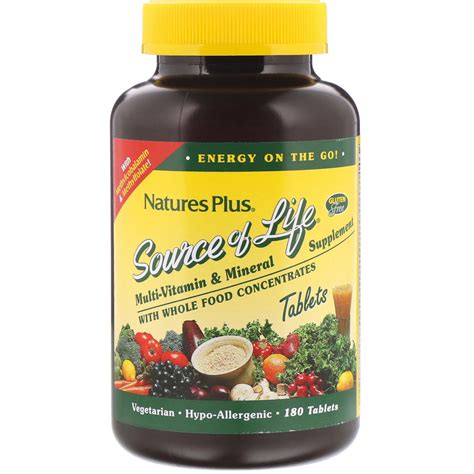 nature s plus source of life multi vitamin and mineral supplement with whole food concentrates