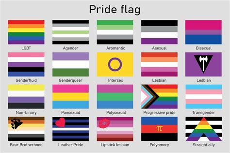 conjunto de banderas de orgullo de la comunidad lgbt símbolo de identidad sexual 11433963