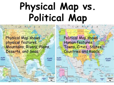 What Is The Difference Between A Physical And Political Map United