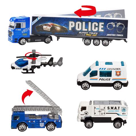 Buy Joyin 19 In 1 Die Cast Police Toy Truck With Little Police Figures