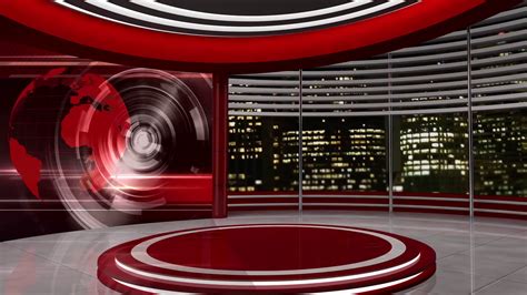 News Tv Studio Set 38 Virtual Green Screen Background Loop Images