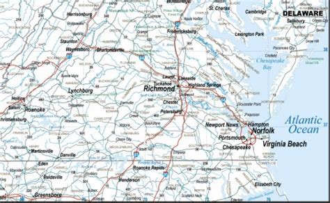 Virginia Map Major Highways Download To Your Computer