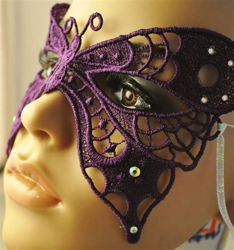 Beautiful Purple Butterfly Lace Mask Lace Mask Purple Butterfly