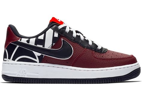 Nike Air Force 1 Low Team Red Black White Gs 820438 607
