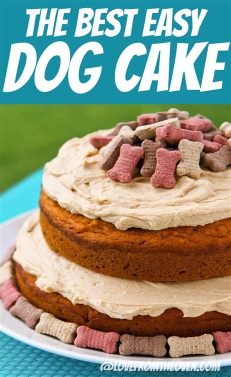 Dog Cake Made In Two Layers Topped With Frosting And Decorated With