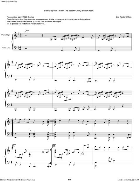 Britney Spears From The Bottom Of My Heart Sheet Music Pdf Free