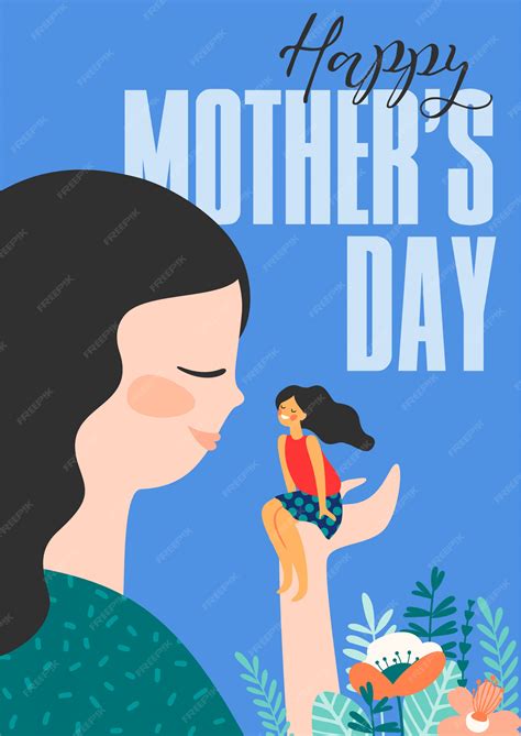 Premium Vector Happy Mothers Day Vector Illustration