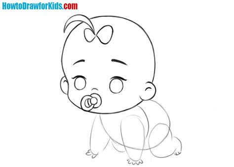How To Draw Cartoon Baby How To Draw A Baby For Kids Step By Step Drawing