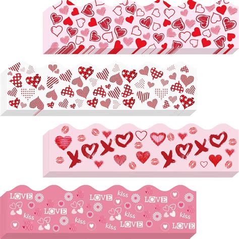 60 Pieces Valentines Day Heart Bulletin Board Border