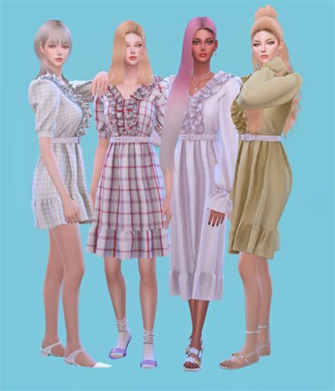 Newen Sims4 Frill Dress Sleevesandskirt Length Newen092