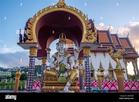 Wat Plai Laem Temple With Hands God Statue Guan Yin Koh Samui Surat Thani Thailand Stock