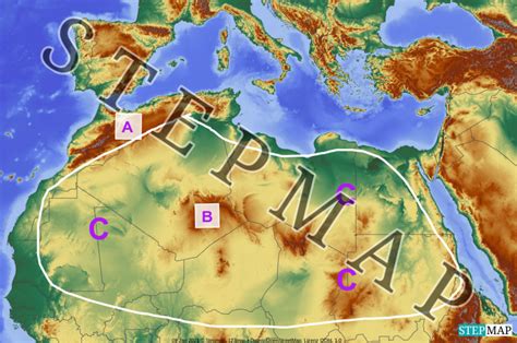 Stepmap Orient Stumme Karte Landschaften Landkarte Für Vorderasien