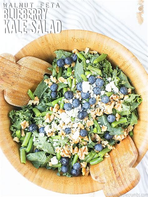 Kale Salad With Blueberries Walnuts And Feta Quick And Easy