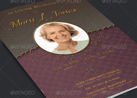 Vintage Funeral Service Program Template Inspiks Market