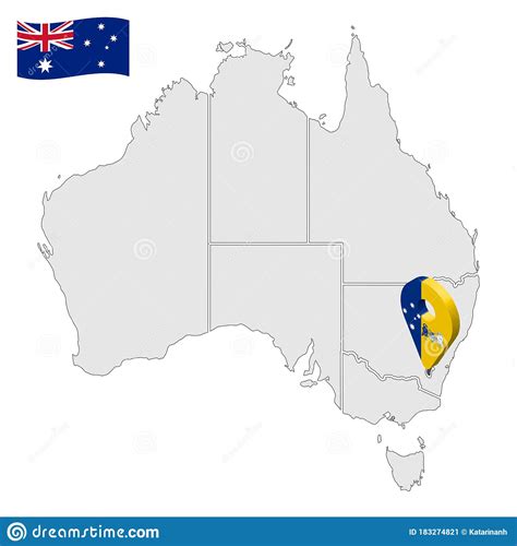 location of australian capital territory on map australia 3d australian capital territory flag