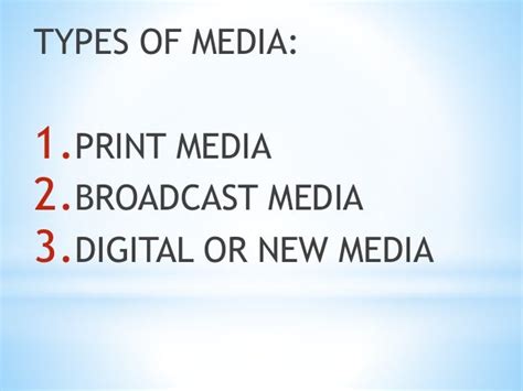 Types Of Media Media And Information Literacy Mil