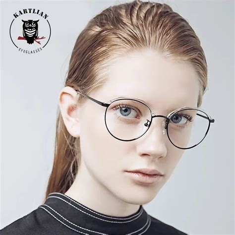 kartlian alloy eyebrow glasses optical frame eyeglasses lens prescription lenses retro thin