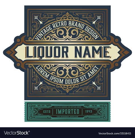 Full Liquor Label Design With Front And Back Sides