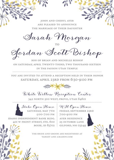 Lds Wedding Invitations Announcements Mormon Wedding Invitations Wording