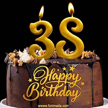 Birthday 38th 38 Happy Cake Number Animated
