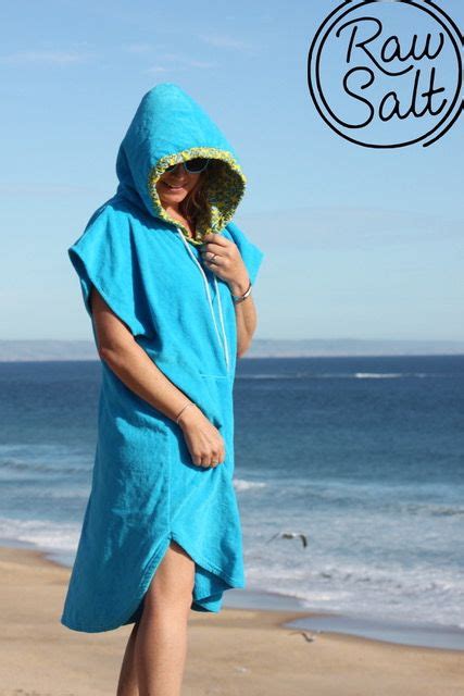 Blue Hooded Towel Absorbent Velour Change Poncho Surf Cover Up Beach Bolsas Reutilizables
