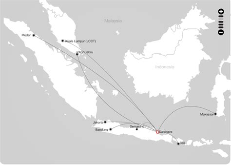 Indonesia Airasia Route Map From Surabaya