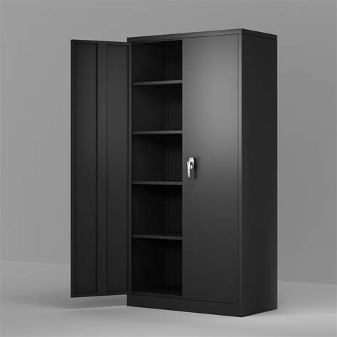 Steel Storage Cabinet 5 Shelf Metal Storage Cabinet With 4 Adjustable