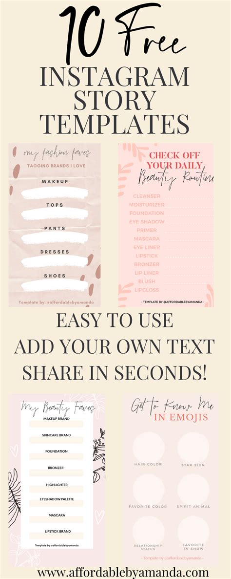 10 Free Instagram Story Templates Instagram Story Templates For Bloggers