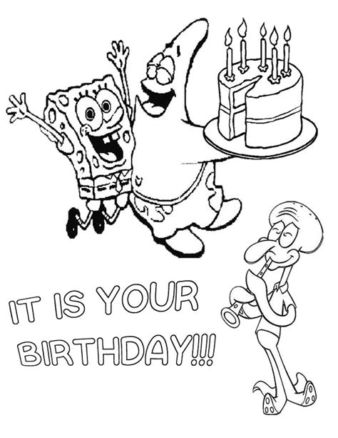 Click on your favorite birthday themed coloring page to print or save for later. Spongebob Happy Birthday Coloring Pages - Coloring Home