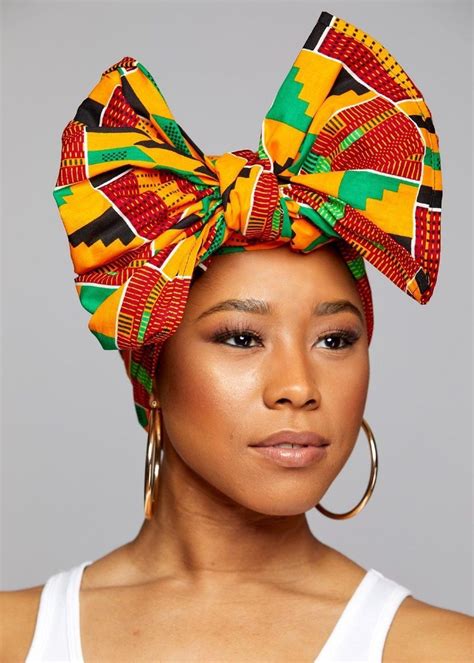 Head Wrap Oversized African Print Head Wrap Multi Print Turban Kente