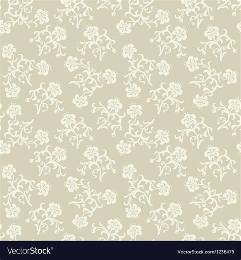 Seamless Beige Flowers Background Royalty Free Vector Image