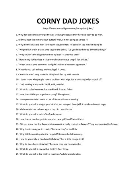 Dad Jokes Printable