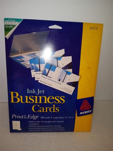 Avery 8373 Ink Jet Business Cards Glossy Photo 2 X 3 12 200 Cards