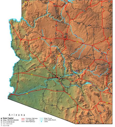 arizona map  maps  arizona state