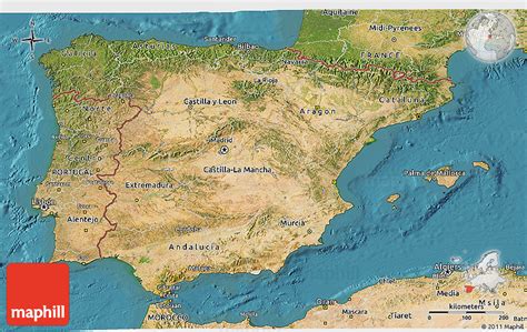Satellite 3d Map Of Spain