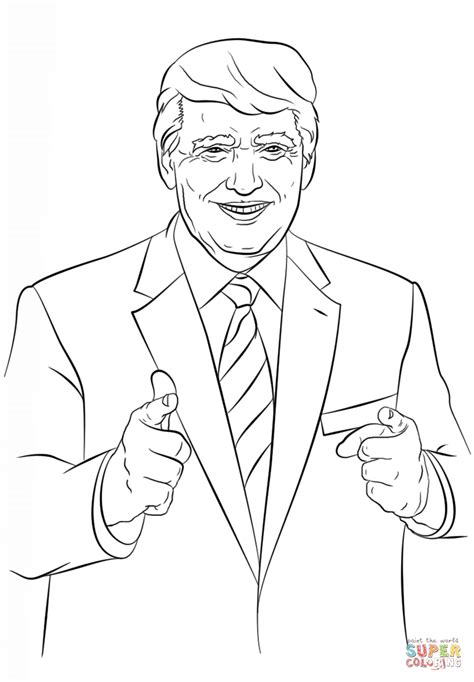 President Donald Trump Coloring Pages Clip Art Library