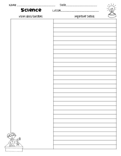 The Idea Backpack Cornell Notes Templates For Science Freebie